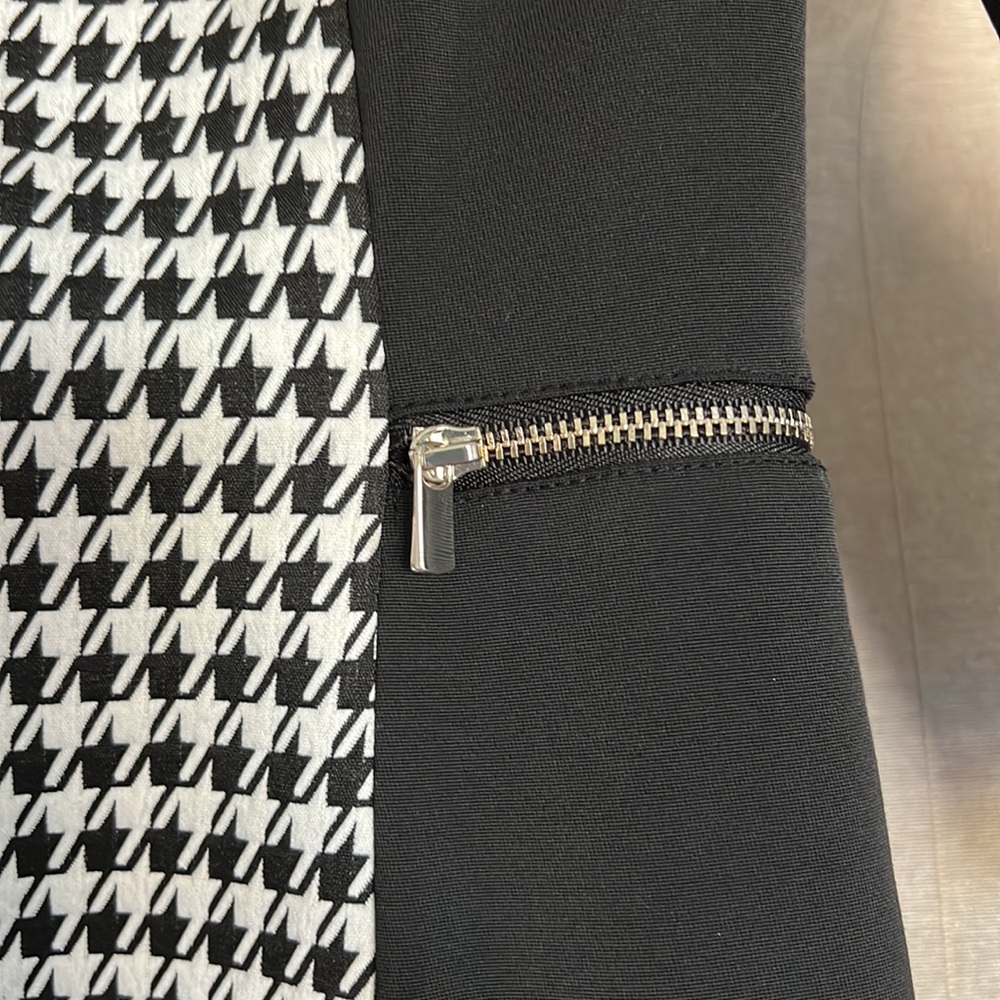 H&M cocktail dress 3/4 sleeve houndstooth print - Picture 3 of 9